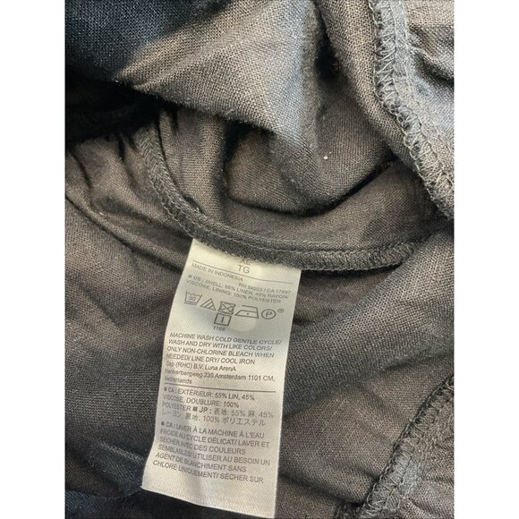 NEW Banana Republic Black Tiered Sun Dress linen smocked square neck XL flowy - Picture 4 of 7